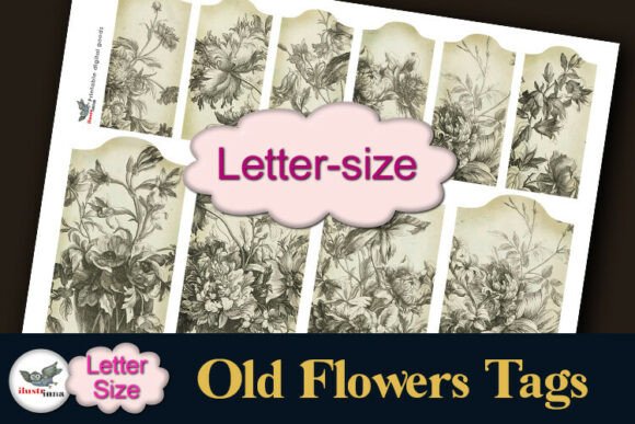 Download Vintage Floral Printable Tags Letter - Vintage Collection