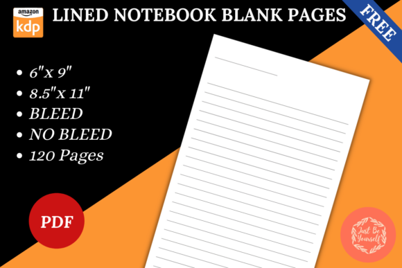 Download FREE Lined Notebook Blank KDP Interior - Blank Collection