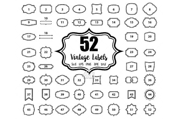 Download 52 Vintage Blank Labels Bundle - Blank Collection
