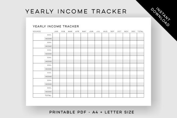 Download Printable Yearly Income Tracker - Income Collection