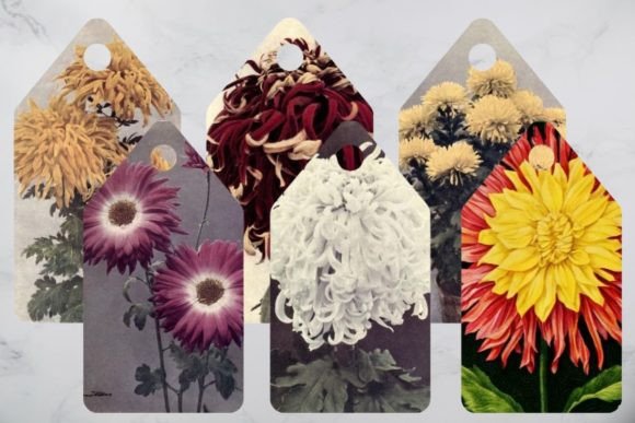 Download Vintage Flowers Tags, Printable Tags - Vintage Collection