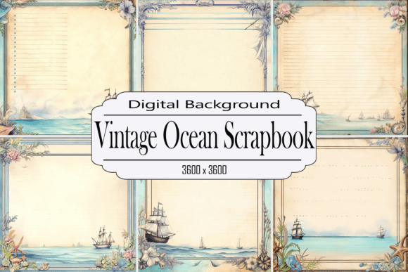 Download Vintage Ocean Scrapbook Page - Vintage Collection