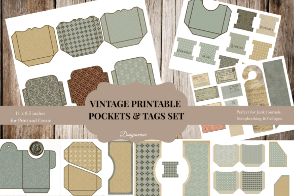 Download Vintage Printable Pockets and Tags - Vintage Collection