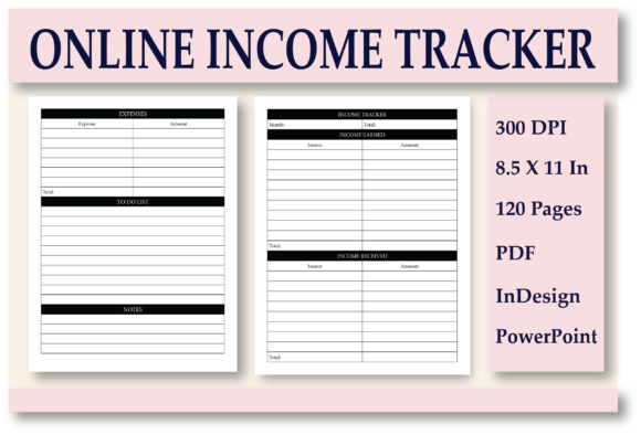 Download KDP Online Income Tracker Interior - Income Collection