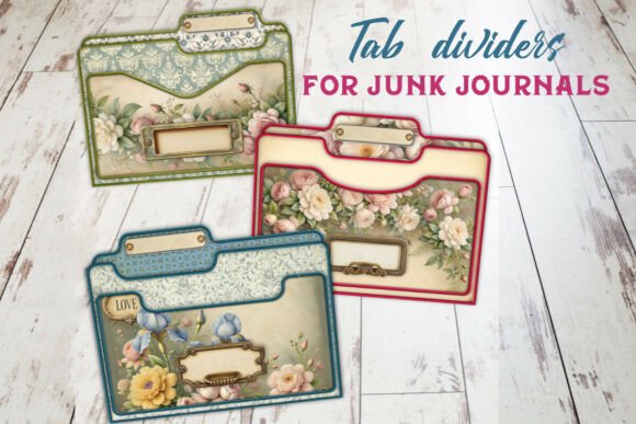 Download Vintage Tab Folder Junk Journal Set - Vintage Collection