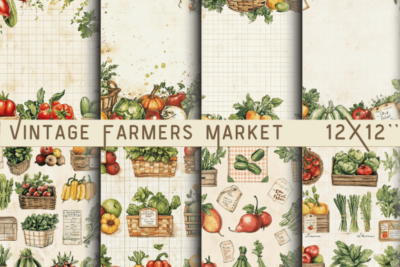 Download Vintage Farmers Market Paper - Vintage Collection