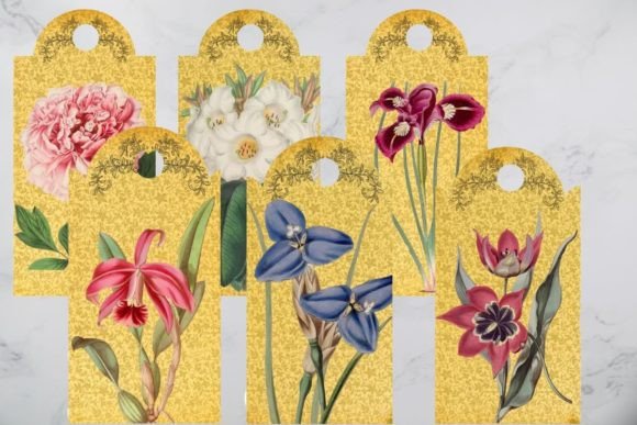 Download Vintage Flowers Tags, Printable Tags - Vintage Collection