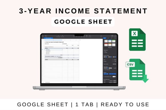 Download 3-Year Income Statement Template - Premium Bundle