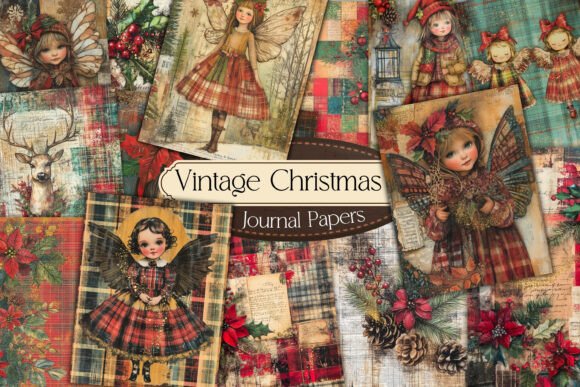 Download Vintage Christmas Collage Papers - Vintage Collection